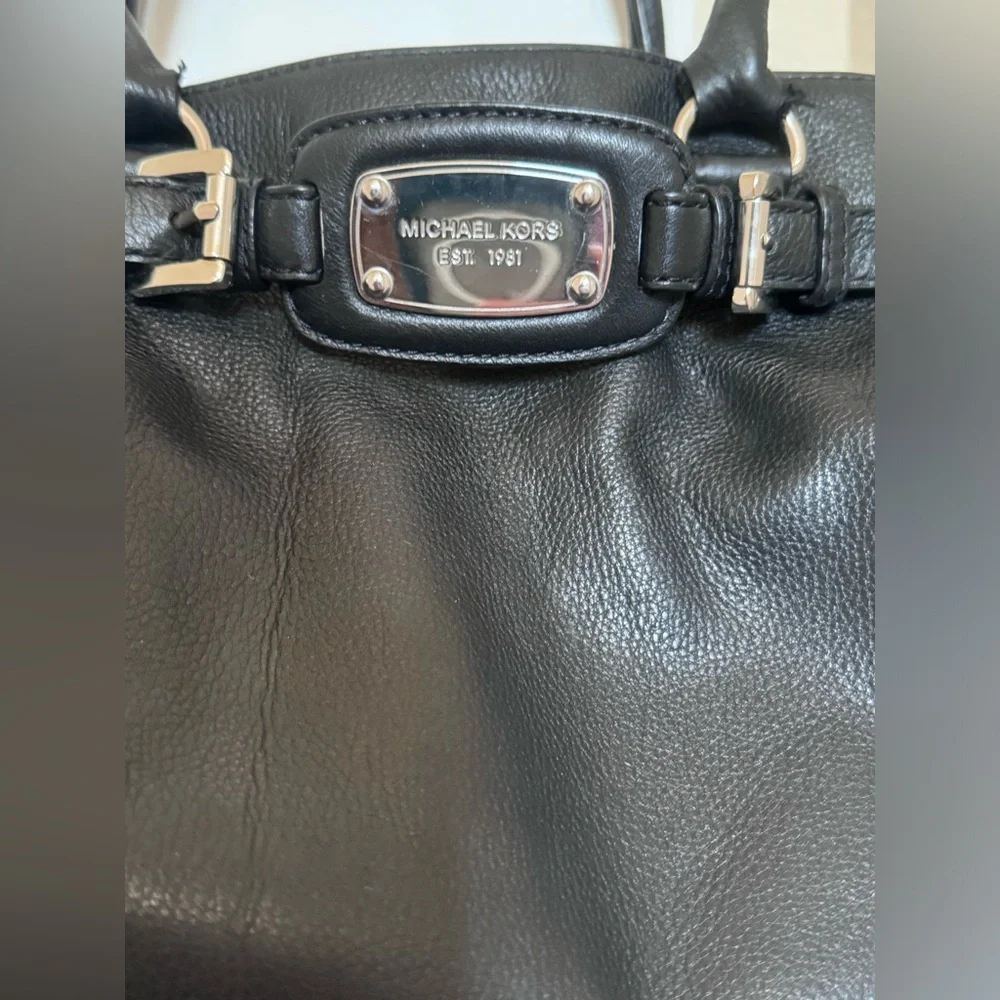 Michael Kors Black and Silver Satchel with Classic Design - Picture 2 of 6